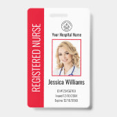 現代のロゴテンプレート 従業員写真 名前 ナースID バッジ (正面)