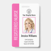 現代のロゴテンプレート 従業員写真 名前 ナースID バッジ (正面)