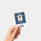 現代のロゴ付き職員 ドクター ナース フォト 名前 ID バッジ (手持ち)