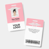 現代のロゴ 従業員 ドクター ナース フォト 名前 ID バッジ (正面&裏面)