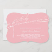 現代のロザリオ 初めての聖体拝領 写真 宗教的 招待状 (正面)