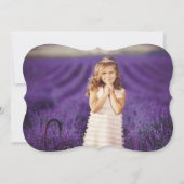 現代のロザリオ 初めての聖体拝領 写真 宗教的 招待状 (裏面)