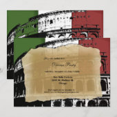 現代のローマコロシアムのディナーパーティー招待状 招待状 (正面/裏面)