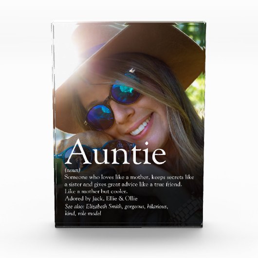 現代の世界で最高の叔母/おばさん定義 フォトブロック (正面)