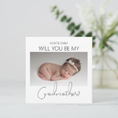 現代の両面写真を使ったゴッドマザーへのお願い 招待状 (スタンド正面)