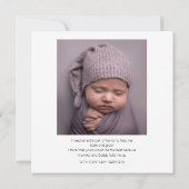 現代の両面写真を使ったゴッドマザーへのお願い 招待状 (裏面)