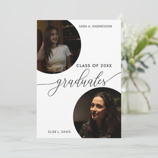 現代の二人卒業パーティー - 2025年卒業生 招待状 (スタンド正面)