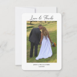 現代の二枚写真 ウェディング ラブ・アンド・サンクス サンキューカード