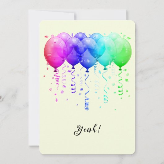 現代の借金ゼロパーティーの招待状 招待状 (裏面)