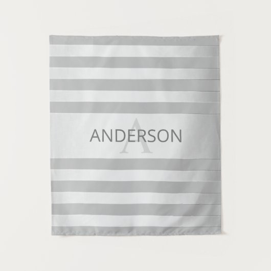 現代の偽シルバーオンブレストライプ & グレー タペストリー (正面)