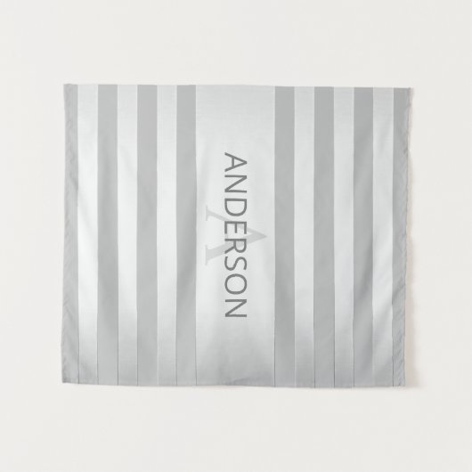 現代の偽シルバーオンブレストライプ & グレー タペストリー (正面(横))