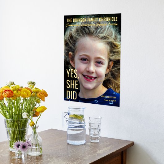 現代の先輩卒業写真雑誌表紙 箔ポスター (レイダウン (キッチン))