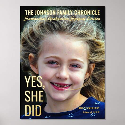 現代の先輩卒業写真雑誌表紙 箔ポスター (正面)