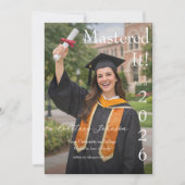 現代の写真で伝える卒業のお知らせ「Mastered It」 招待状 (正面)