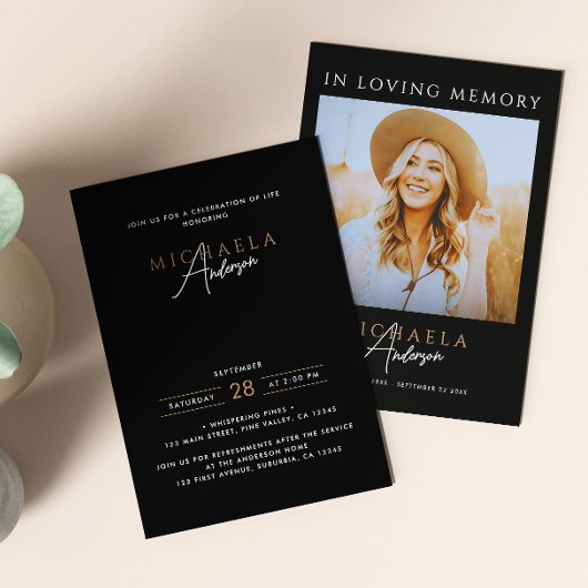 現代の写真で紐解く 人生 / 葬儀 / 追悼 招待状