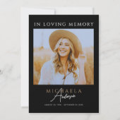 現代の写真で紐解く 人生 / 葬儀 / 追悼 招待状 (裏面)