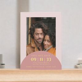 現代の写真で結婚式の日を保存するカード 招待状