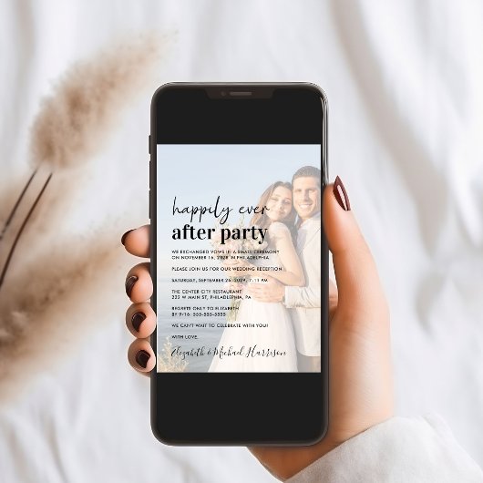 現代の写真で飾る結婚式の招待状 案内状