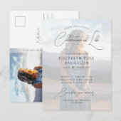 現代の写真を使ったライフセレブレーション招待状 ポストカード (正面/裏面)