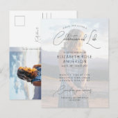 現代の写真を使った人生の祝いの案内 ポストカード (正面/裏面)