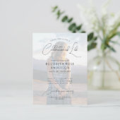 現代の写真を使った人生の祝いの案内 ポストカード (スタンド正面)