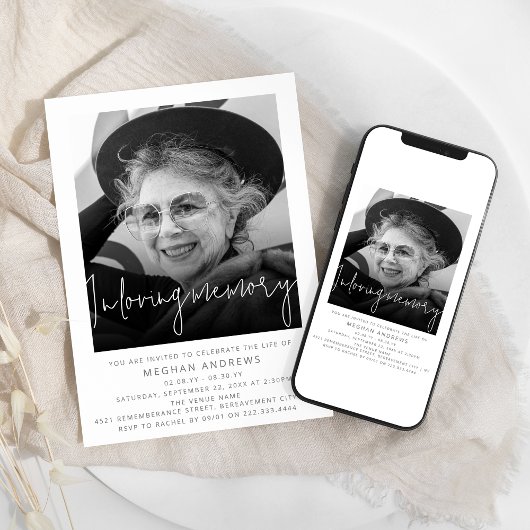 現代の写真を愛する記憶に 招待状