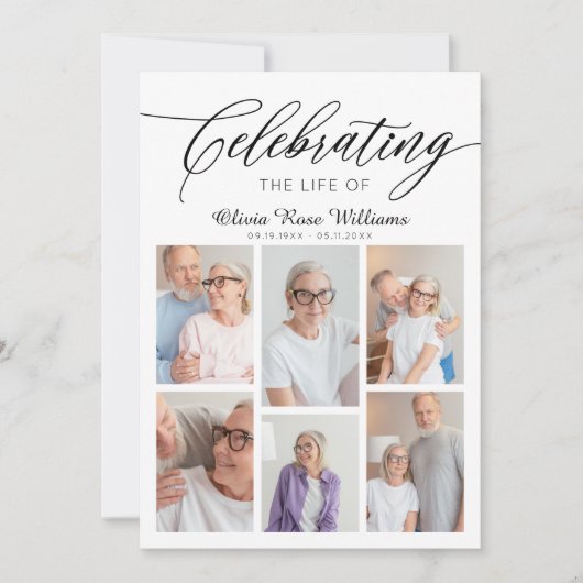 現代の写真コラージュ 人生の祝祭 招待状 (正面)