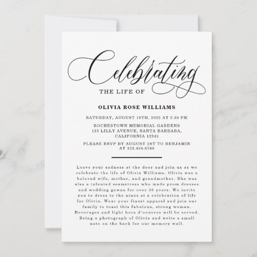 現代の写真コラージュ 人生の祝祭 招待状 (裏面)