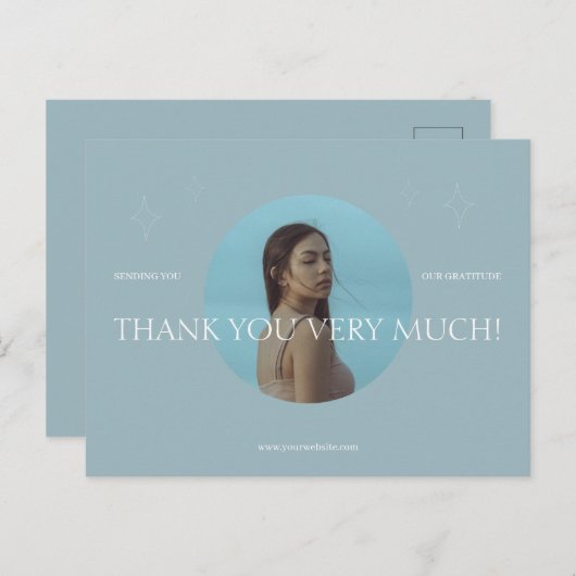 現代の写真ビジネスお礼ポストカード ポストカード (正面/裏面)