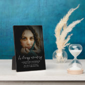 現代の写真メモリアル卓上プレート付スタンド フォトプラーク (側面)