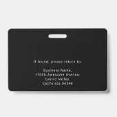 現代の写真付きID スタッフ名 職務 会社ロゴ バッジ (裏面)