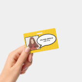 現代の写真付きID スピーチバブルID バッジ (手持ち)