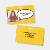 現代の写真付きID スピーチバブルID バッジ (正面＆裏面)