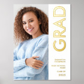 現代の写真名 クラス 2025 卒業リアル 箔ポスター (正面)