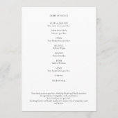 現代の写真葬儀 追悼式 生涯の記念祭 プログラム (裏面)