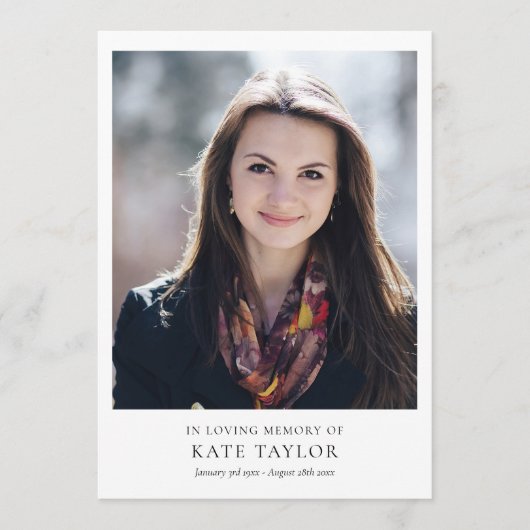 現代の写真葬儀 追悼式 生涯の記念祭 プログラム (正面)