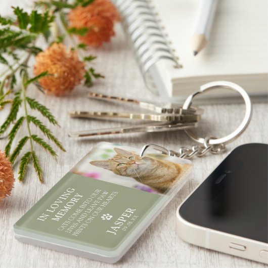 現代の写真＆共感の名言 ペットの喪失を記念する キーホルダー (正面右)