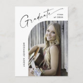 現代の写真 卒業パーティー招待状 ポストカード (正面)