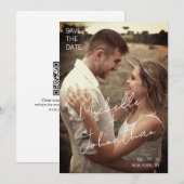  現代の写真QRコード付きSave the Dateカード セーブザデート (正面/裏面)