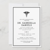 現代の医科大学卒業写真 卒業式 招待状 (正面)