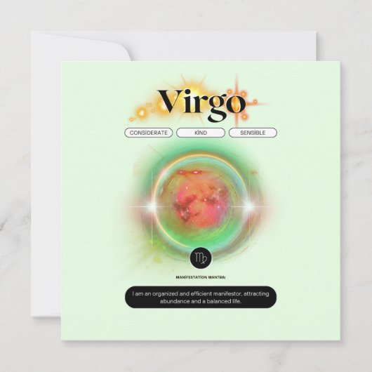 現代の十二星座・乙女座の名言 地のエレメント 招待状 (正面)