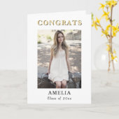現代の卒業おめでとう フォト 卒業カード カード (黄色い花)