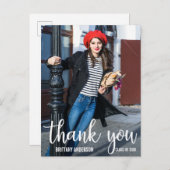 現代の卒業お礼写真（白い背景） ポストカード (正面/裏面)