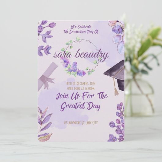 現代の卒業カード 招待状 (スタンド正面)