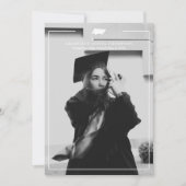 現代の卒業キャップ写真 卒業おめでとう 招待状 (正面)
