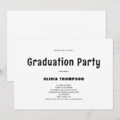 現代の卒業パーティー招待状 招待状 (正面/裏面)