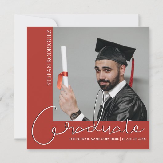 現代の卒業写真カード 案内状 (正面)