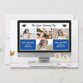 現代の卒業写真コラージュ 面白い卒業パーティー 招待状