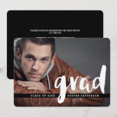 現代の卒業写真パーティー | 発表 招待状 (正面/裏面)