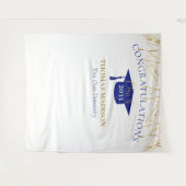 現代の卒業写真撮影用 ストリーマー付き背景 タペストリー (正面(横))